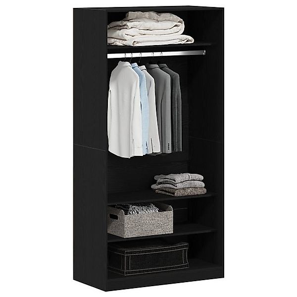 vidaXL Kleiderschrank Kleiderschrank in Schwarz mit Eiche 100x50x200 cm aus günstig online kaufen