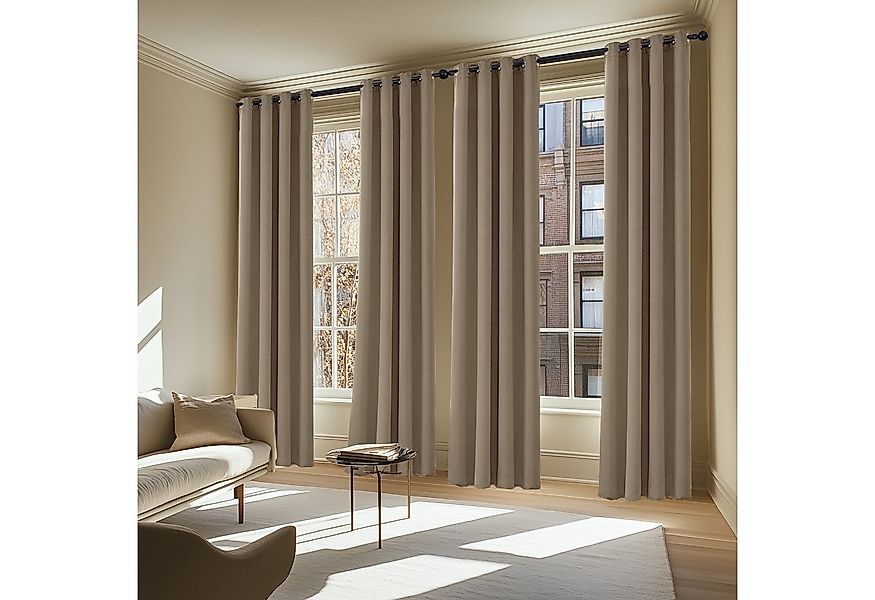 Deconovo Verdunkelungsvorhang Blickdichter Vorhang mit Ösen Gardinen Wohnzi günstig online kaufen