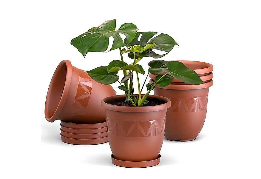 Plastard Pflanzkübel 3er, 5er, 10er Sets, Blumentopf mit passenden Unterset günstig online kaufen