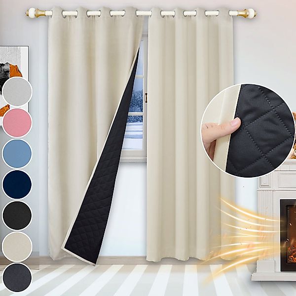 Sunicol Gardine Blickdicht Thermovorhang mit Ösen, günstig online kaufen