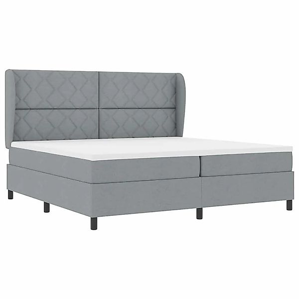 vidaXL Boxspringbett mit Matratze Hellgrau 200 x 200 cm Stoff 3340648 günstig online kaufen