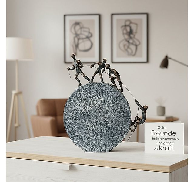 GILDE Dekoobjekt Skulptur Teamgeist Freunde Ziehen Sich Hoch Bronzeoptik 36 günstig online kaufen
