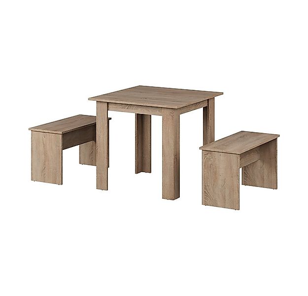 Vicco Essgruppe Sentio, Sonoma, 80 x 80 cm mit 2 Bänken, (Set, 3-tlg., 3-er günstig online kaufen