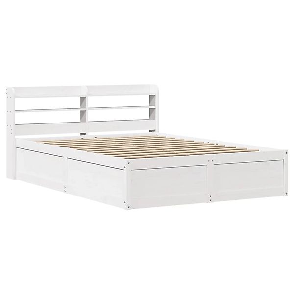 vidaXL Massivholzbett mit Kopfteil Weiß 150x200 cm Kiefer 3307081 günstig online kaufen