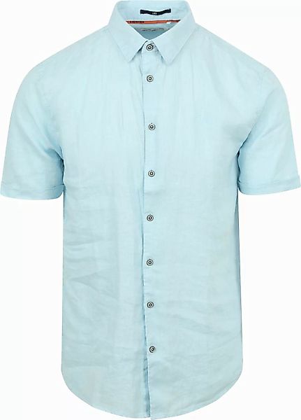 No Excess Short Sleeve Hemd Leinen Hellblau - Größe 3XL günstig online kaufen