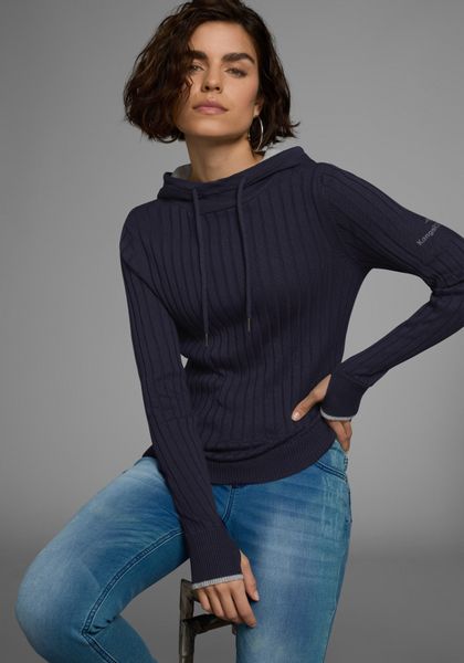 KangaROOS Strickpullover mit kontrastfarbener Kapuzeninnenseite und günstig online kaufen