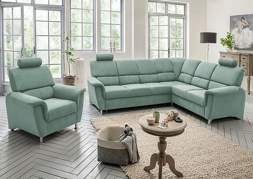 Home affaire Ecksofa Pisa L-Form, mit Schlaffunktion, Stauraum, 2x höhenver günstig online kaufen