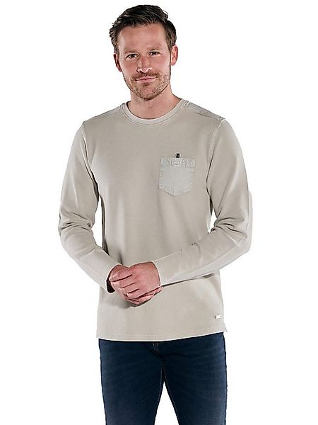 Engbers Langarmshirt Herren Langarm-Shirt strukturiert, Beige günstig online kaufen