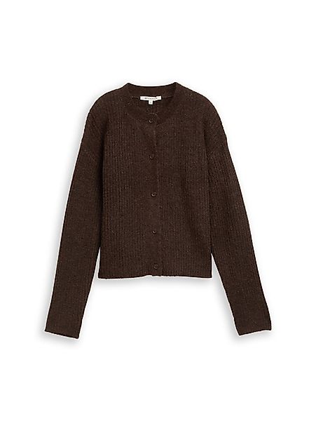 TOM TAILOR Wolljacke Flauschig Weiche Strickjacke mit Rundhalsausschnitt günstig online kaufen