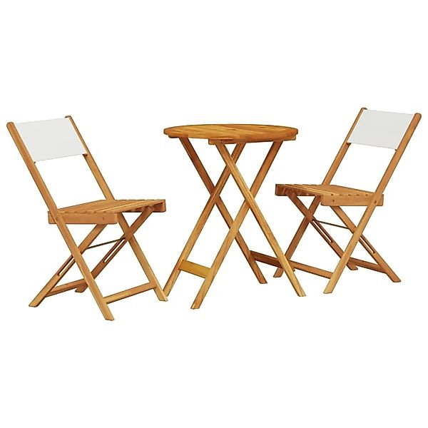 vidaXL 3-tlg Bistro-Set CremeWeiß Stoff und Massivholz Modell 2 günstig online kaufen