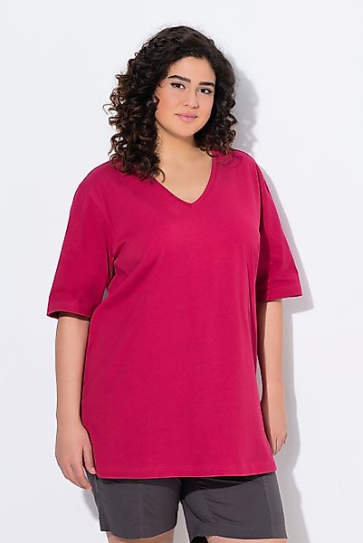 Ulla Popken T-Shirt T-Shirt V-Ausschnitt Relaxed günstig online kaufen