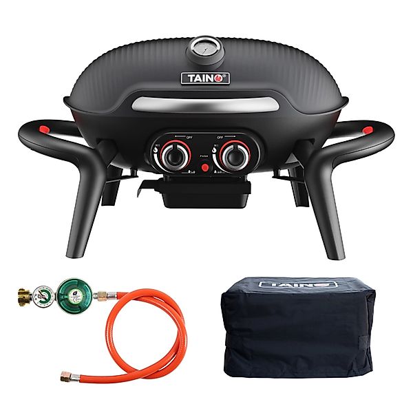 Taino Kenai Set Gasgrill Abdeckhaube Gasdruckminderer Klein Tischgrill Outd günstig online kaufen