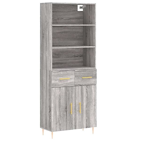 vidaXL Highboard Grau Sonoma 69,5x34x180 cm Holzwerkstoff 3200511 günstig online kaufen
