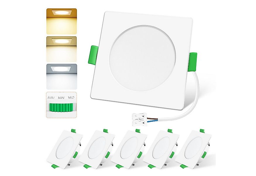 ALUSSO LED Einbaustrahler 6er-Set, Decken Leuchte, Flach Strahler für Bad, günstig online kaufen