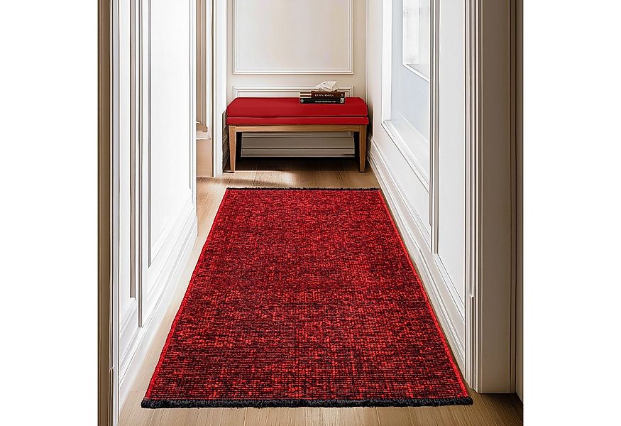 SIMPEX24 Teppich Boho Design, Läufer, Höhe: 7 mm, Baumwolle, Waschbarer Tep günstig online kaufen