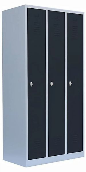 Steelboxx Spind Lüllmann® Garderobenschrank, 3 Abteile, 1800 x 885 x 500 mm günstig online kaufen