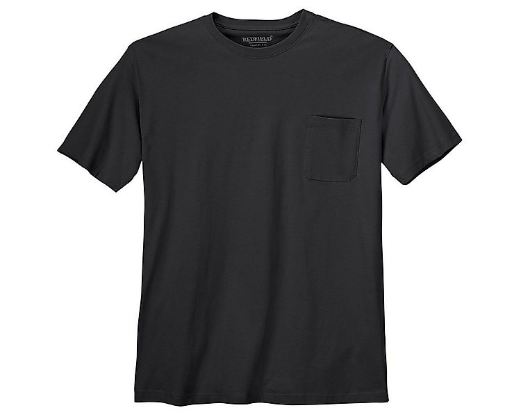redfield Rundhalsshirt XXL Basic T-Shirt Jerry schwarz Brusttasche Redfield günstig online kaufen