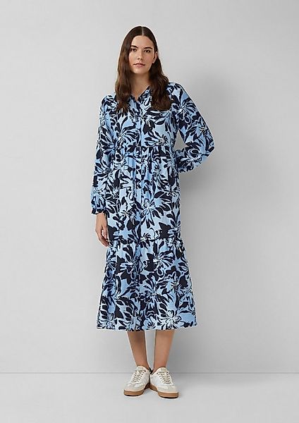 s.Oliver Midikleid Kleid Strukturiertes Viskosemix-Kleid im A-Shape mit Ein günstig online kaufen
