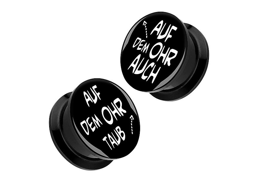 Taffstyle Plug 1 Paar Bild Motiv Tunnel Plug Piercing mit Spruch - Auf dem günstig online kaufen