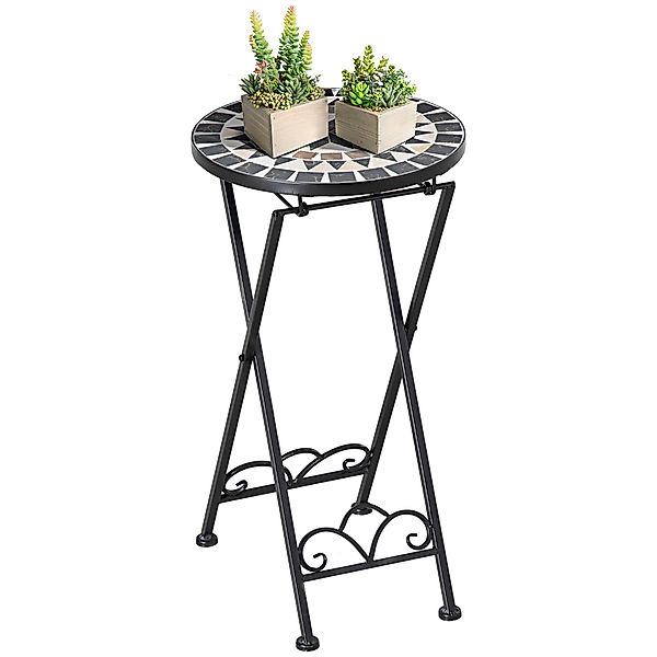 Outsunny Pflanzentreppe Pflanzenständer, Steinmosaik (Blumenständer, 1 günstig online kaufen