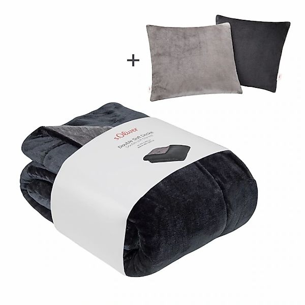 s.Oliver Wohndecke »Doublesoft, Kuscheldecke, Deal, Kissen geschenkt!«, Kus günstig online kaufen