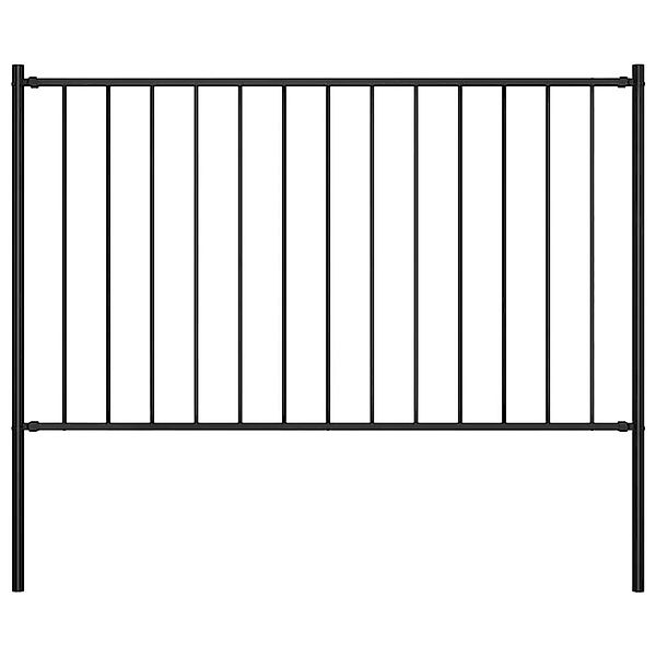 vidaXL Zaunelement mit Pfosten Pulverbeschichteter Stahl 1,81x0,75 m Schwar günstig online kaufen