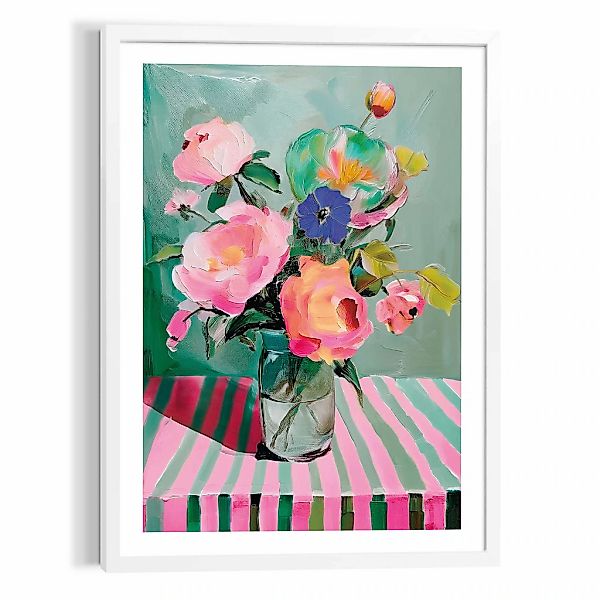 Reinders Poster "Blumen auf dem Tisch", Wohnzimmer - Mehrfarbig - MDF - Blu günstig online kaufen