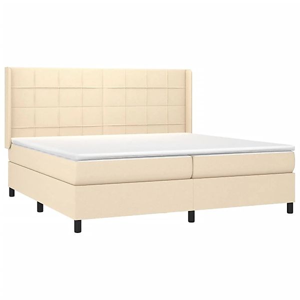 vidaXL Boxspringbett mit Matratze & LED Creme 200x200 cm Stoff 3138346 günstig online kaufen