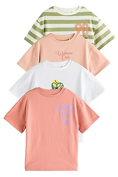 Next T-Shirt 4er-Pack Oversized Fit T-Shirts mit Sport-Slogan (4-tlg) günstig online kaufen