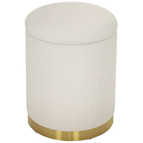 HOMCOM Sitzhocker mit Stauraum Hocker mit Stahlboden 36 x 36 x 44 cm Cremew günstig online kaufen