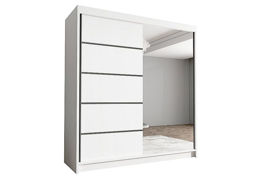 Sofnet Kleiderschrank Harry III (mit Spiegel, Schiebetüren und Kleiderstang günstig online kaufen