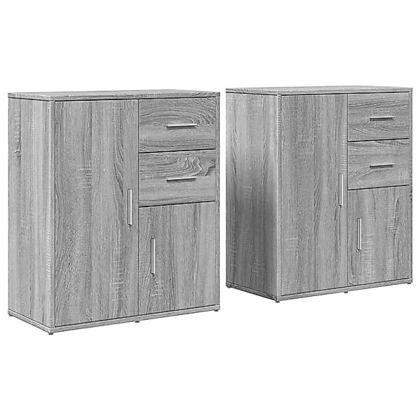 vidaXL Sideboards 2 Stk Grau Sonoma-Eiche 60x31x70 cm Holzwerkstoff 3276565 günstig online kaufen