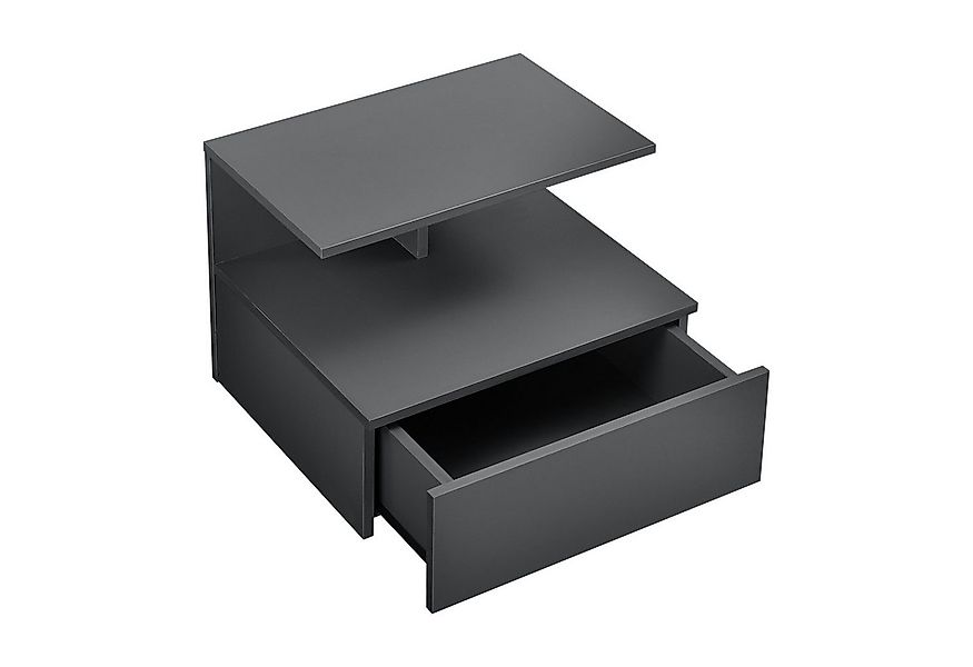 en.casa Wandboard, »Amberg« Nachttisch hängend 40x35x31 cm Dunkelgrau günstig online kaufen