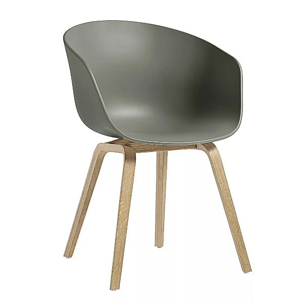 HAY - About a Chair AAC 22 Armlehnstuhl Eiche geseift - staubgrün/Sitzschal günstig online kaufen