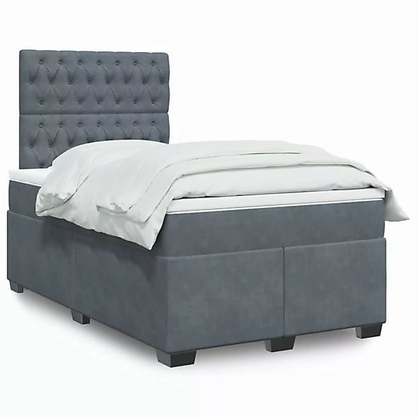 vidaXL Boxspringbett mit Matratze Dunkelgrau 120x190 cm Samt2107152 günstig online kaufen