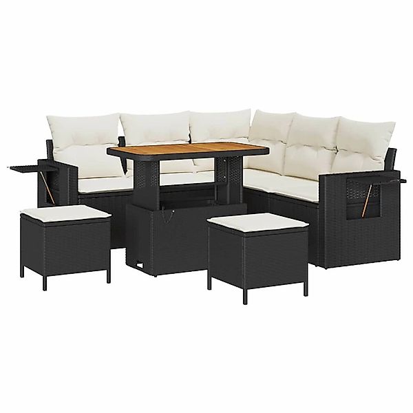 vidaXL Garten-Sofa-Set 8-Tlg Schwarz Poly Rattan 3361745 günstig online kaufen