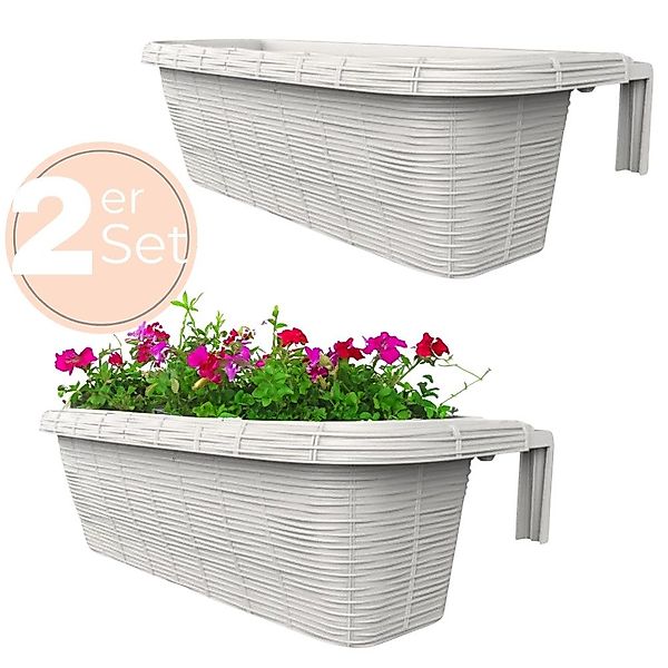 GarPet Balkonkasten 2x Blumen Kasten Balkon günstig online kaufen