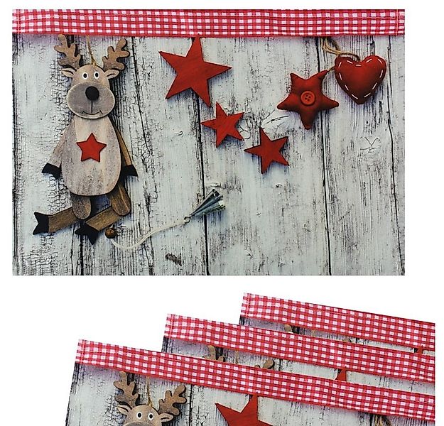 matches21 HOME & HOBBY Platzset Tischsets Platzsets Stoff CLOTH Rentier Ste günstig online kaufen