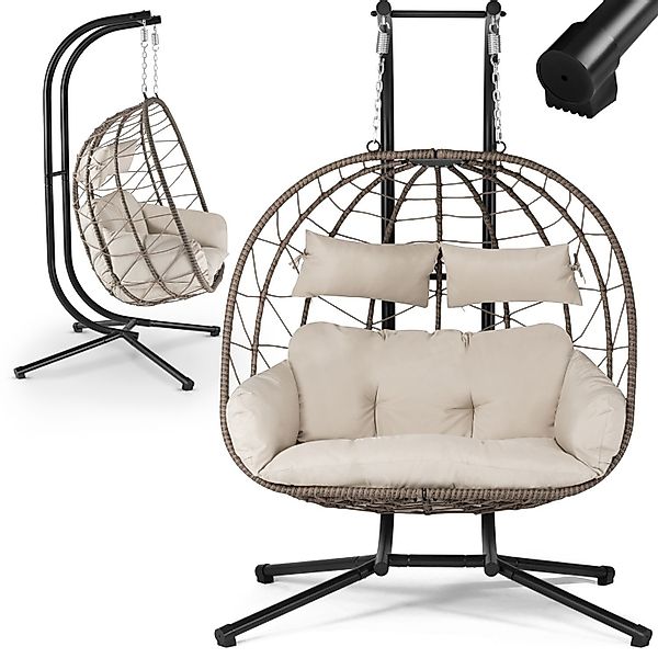 Juskys Hängesessel Aria, Polyrattan Doppelhängesessel, Schaukel günstig online kaufen