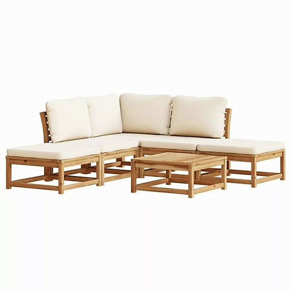 vidaXL Sofaelement 6-tlg. Garten-Lounge-Set mit Kissen Massivholz (1 St) günstig online kaufen