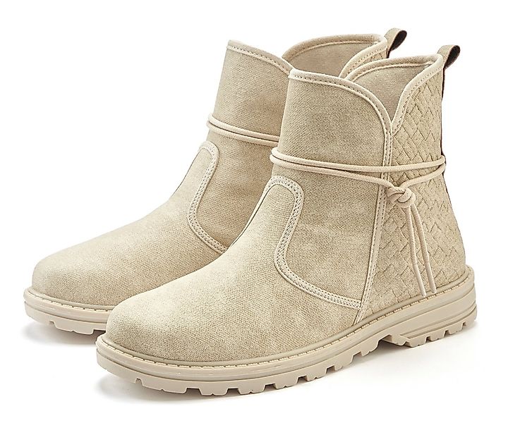 Vivance Boots, Stiefel Stiefelette mit raffinierten Bindebändern VEGAN günstig online kaufen