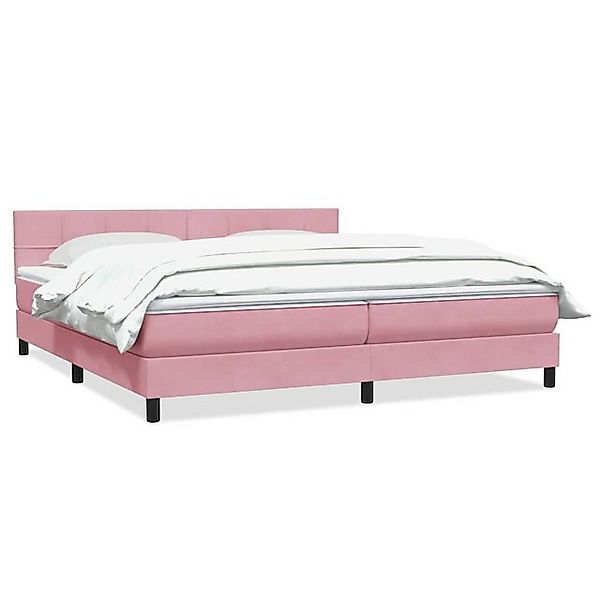 vidaXL Boxspringbett, Boxspringbett mit Matratze Rosa 200x210 cm Samt günstig online kaufen