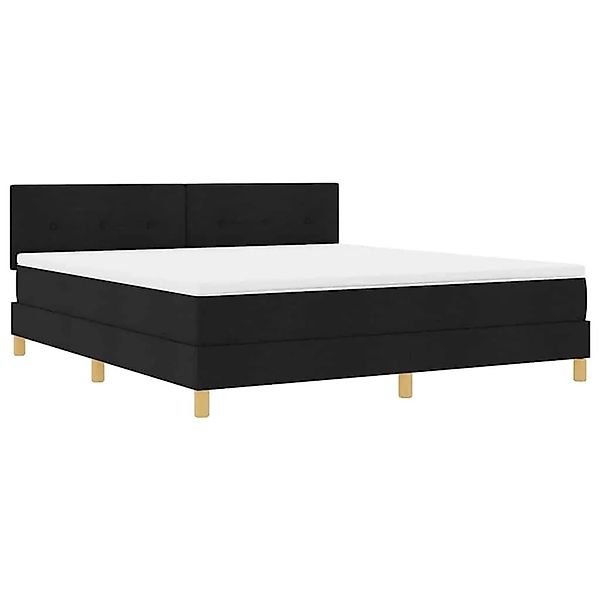 vidaXL LED Boxspringbett mit Matratze Schwarz 180 x 200 cm Stoff 3342459 günstig online kaufen