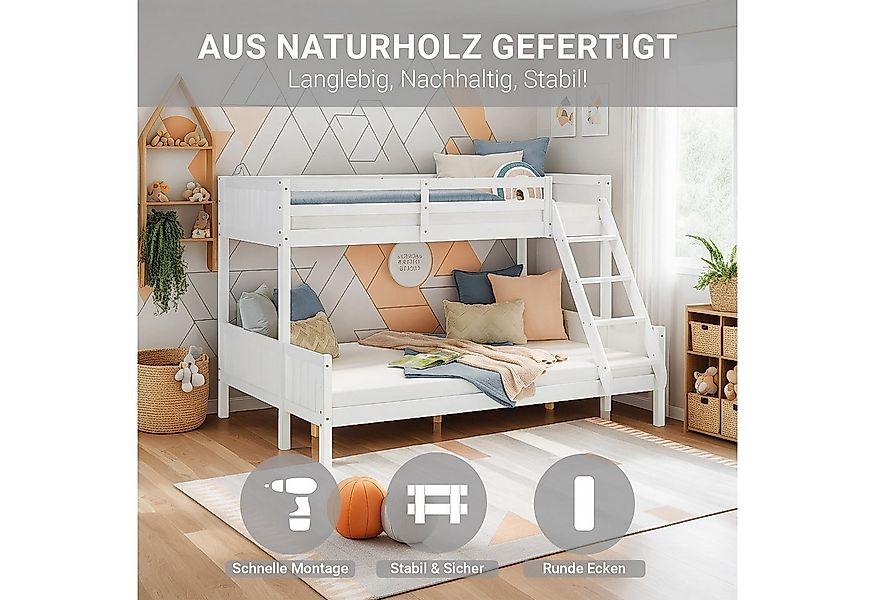 Homestyle4u Etagenbett 90x200 und 140x200 Kinderbett Holz 2 Kinder Massiv m günstig online kaufen