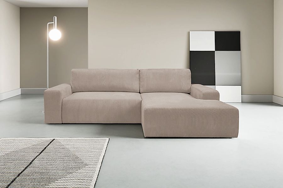 WERK2 Ecksofa "Rotterdam-L, kuschelweicher Cord oder Breitcord, L-Form, Bre günstig online kaufen