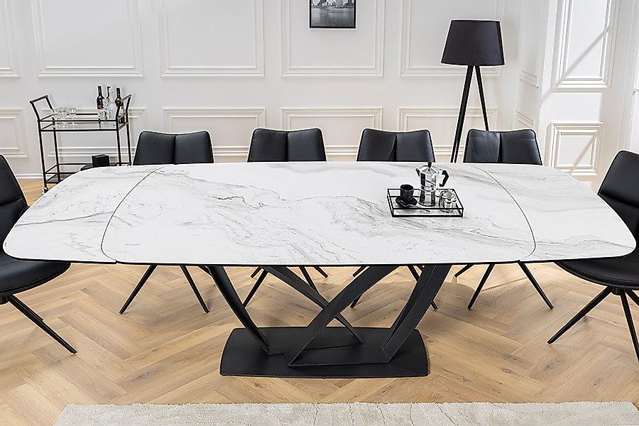 riess-ambiente Esstisch PAPILLON 180-260cm weiß / schwarz · Konferenztisch günstig online kaufen