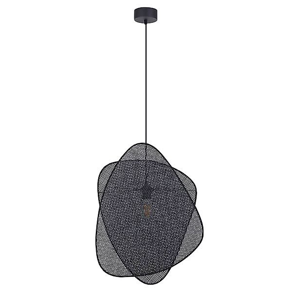 MARKET SET Hängeleuchte Screen S, 58 cm, schwarz, Rattan günstig online kaufen