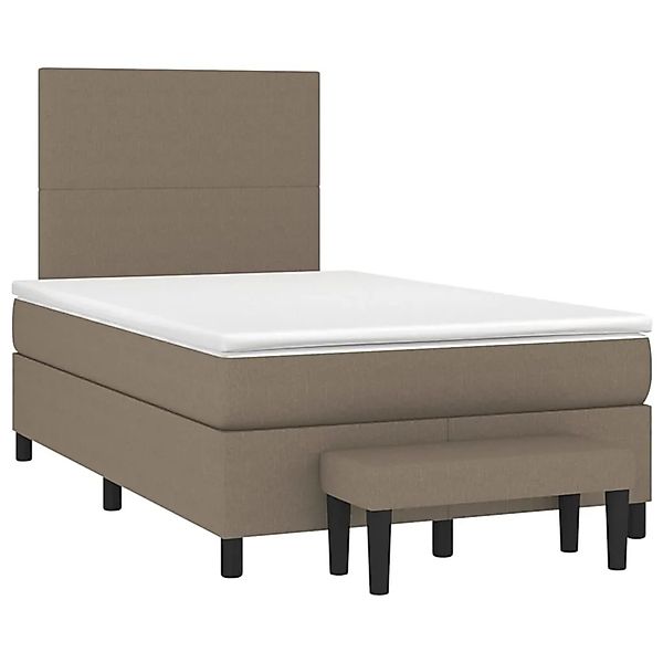 vidaXL Boxspringbett mit Matratze Taupe 120x200 cm Stoff 3136425 günstig online kaufen
