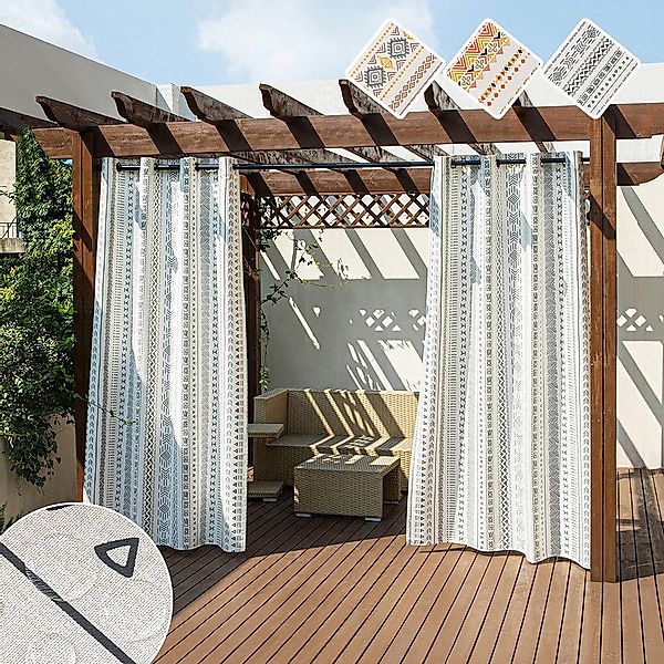 Jibenhome Gardine Outdoor Vorhang Wetterfest, 2er günstig online kaufen