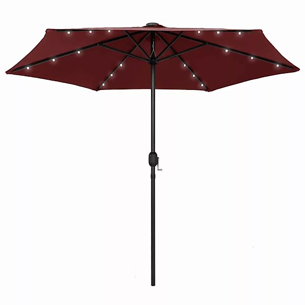 Sonnenschirm Mit Led-leuchten Aluminium-mast 270 Cm Bordeauxrot günstig online kaufen